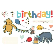 Simple Stories Simple Page Pieces - Say Cheese Classic Pooh BIRTHDAY (Peter Plys) (14 pieces)